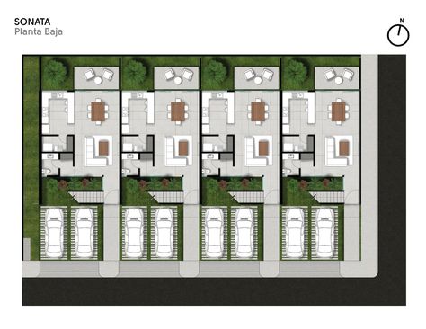 Multi Residential Apartments Plans, Multi Family House Plans, Inmobiliaria Ideas, Plan Layout, Urban Housing, Row Houses, Hotel Plan, Townhouse Designs, House Construction Plan