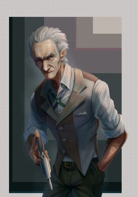 Old Butler Character Design, Old Professor Character Design, Oldman Character Design, Old Dnd Character, Old Man Character Art, Modern Character Design, Vampire The Requiem, Vampire Masquerade, Villain Character