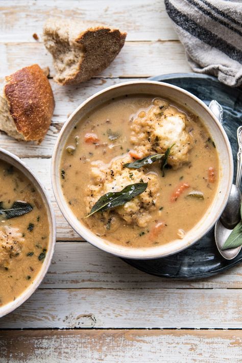 One Pot Chicken and Sage Dumplings | halfbakedharvest.com #comfortfood #chicken #soup #fallrecipes #easyrecipes via @hbharvest Vegetable Fast, Lunch Soup, Dinner Fall, Vegetarian Meat, Half Baked Harvest Recipes, Lunch Easy, Dinner Vegetarian, Dinner Vegan, Fast Dinner