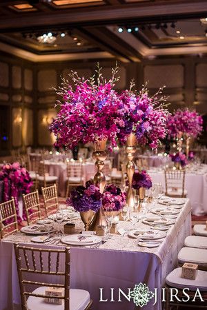 Pink Purple Gold Birthday Party, Magenta And Gold Wedding Theme, Red Purple And Gold Wedding, Pink Purple And Gold Wedding, Bright Purple Wedding, Pink And Purple Wedding Theme, Dark Purple Wedding Theme, Purple Indian Wedding, Purple And Pink Wedding