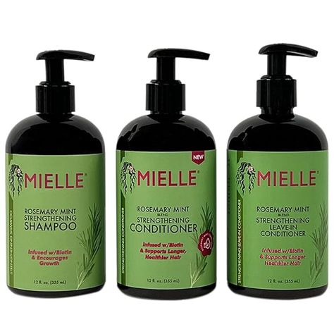 Amazon.com : New Mielle - Rosemary Mint - Biotin Infused - Encourages Growth Hair Products for Stronger and Healthier Hair and Styling Bundle - Shampoo, Conditioner, Leave-in Conditioner Set 3 PCS : Beauty & Personal Care Mielle Organics, Long Healthy Hair, Growth Hair, Essential Oils For Hair, Rosemary Mint, Healthier Hair, Brittle Hair, Healthy Hair Growth, Leave In Conditioner