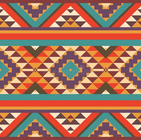 Seamless Colorful Navajo Pattern Stock Vector - Illustration ... Navajo Pattern Design, Saudi Pattern, Feather String Art, Aztec Quilt, Southwestern Quilts, Native American Quilt, Southwest Quilts, Navajo Art, Navajo Pattern