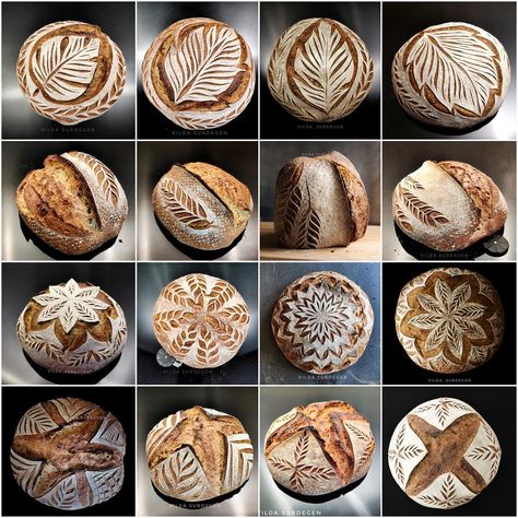 Sourdough Art, Bread Inspiration, Scoring Bread, Bread Shapes, Bread Scoring Patterns, Sourdough Scoring, Bread Scoring, Dutch Oven Bread, Sourdough Starter Discard Recipe