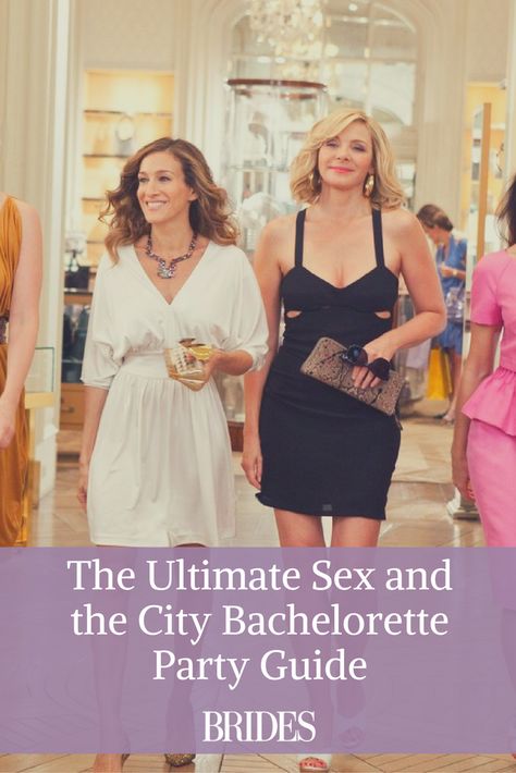 Sec And The City Theme Party, Bride And The City Bachelorette, Nyc Bachelorette Party Theme, Satc Bachelorette, New York Bachelorette Party, New York City Bachelorette Party, Nyc Bachelorette Party, City Bachelorette Party, Plan A Bachelorette Party