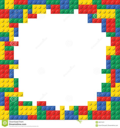 Building Block Brick Frame Background Pattern Lego Blocks Printable, Brick Border, Lego Frame, Lego Invitations, Lego Themed Party, Lego Building Blocks, Cars Birthday Invitations, Lego Board, Border Templates