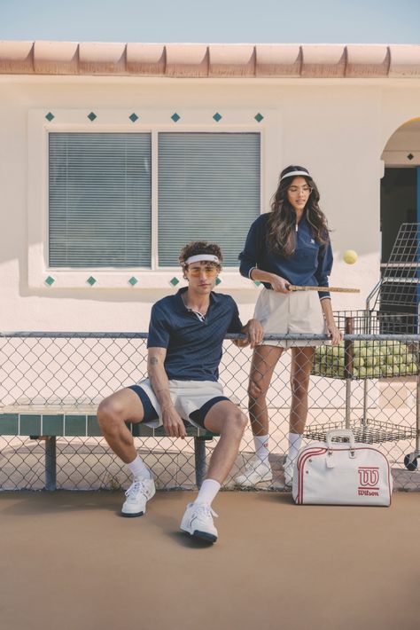 Wilson Sporting Goods Tennis Collection 2022 Male Tennis Photoshoot, Tennis Fashion Editorial Men, Men’s Tennis Outfit, Men Tennis Outfit, Mens Tennis Outfit, Tennis Aesthetic Men, Tennis Sport Outfit, Tennis Spectator Outfit, Tennis Fashion Men