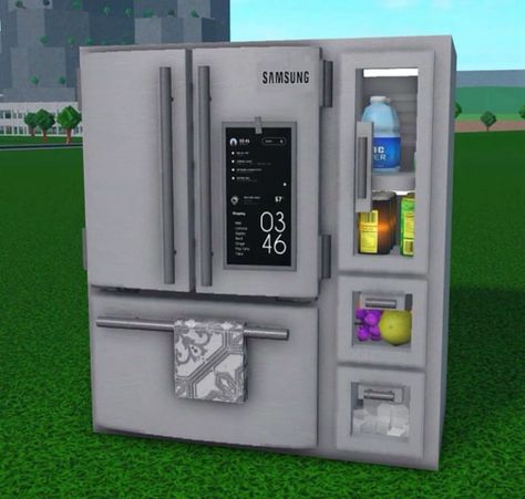 bloxburg small house layouts Fridge Screen Decal Bloxburg, Bloxburg Fridge Decals Screen, Fridge Codes Bloxburg, Bloxburg Buisness Idea, Fridge Decal Codes Bloxburg, Green Bloxburg Kitchen, Fridge Screen Code Bloxburg, Bloxburg Window Decals Codes For Roof, Grass Decal Bloxburg