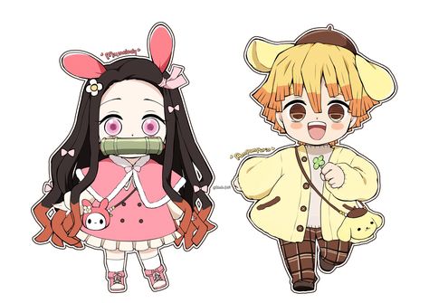 ⚡️🎀 Kmt_pori ⚡️🎀 Zenitsu X Nezuko, Chibi Anime Kawaii, Hello Kitty Characters, Cute Food Drawings, Baby Drawing, Cute Kawaii Drawings, Cute Cartoon Drawings, Anime Baby