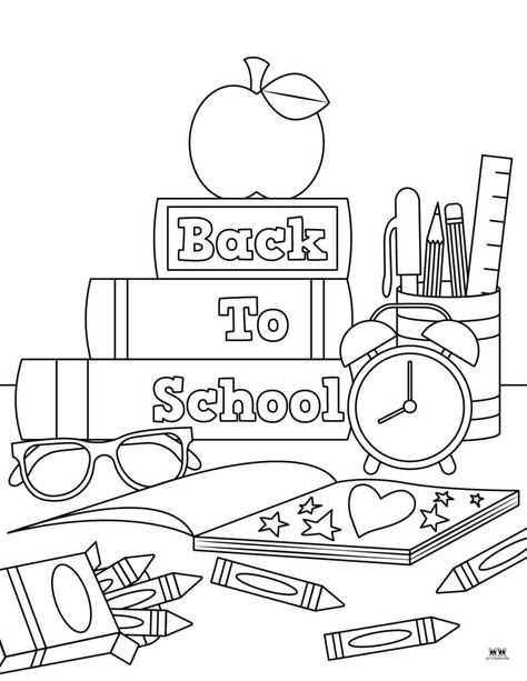 Choose from 25 unique back to school coloring pages perfect for your little ones during the back to school season. Print from home. 100% FREE! Back To School Colouring Pages, First Day Of School Coloring Sheet Free, Back To School Coloring Pages Free Printable, School Things Drawing, First Day Of School Coloring Page, First Day Of School Drawing, Drawing For Teacher, Back To School Printables Free, Back To School Drawings