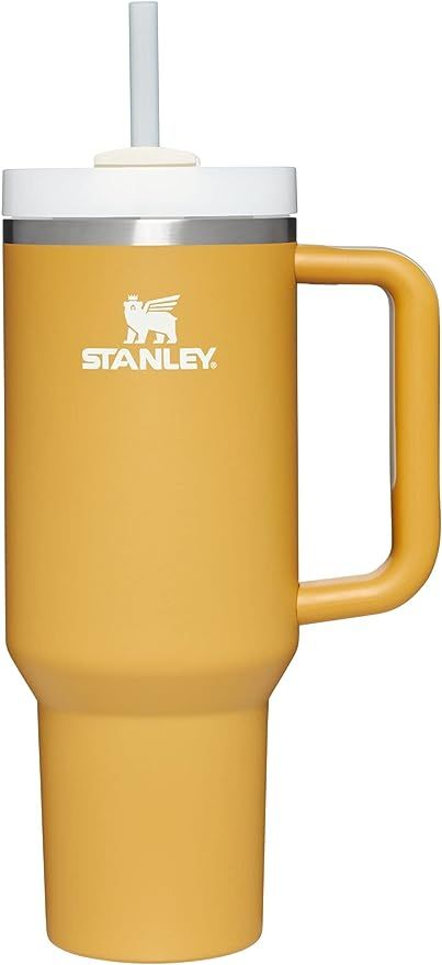 Brand: Stanley Material: Stainless Steel Colour: Yarrow Capacity: 40 Fluid Ounces Special feature: Dishwasher Safe, Insulated Style: 40 oz Recommended uses for product: Travel Occasion: Work Included components: Tumbler, Reusable Straw, Screw on 3-position lid Shape: Round About this item YOUR DREAM TUMBLER: Whichever way your day flows, the H2.0 FlowState tumbler keeps you refreshed with fewer refills. Double wall vacuum insulation means drinks stay cold, iced or hot for hours. Stanley Products, Coffee Smoothie, Leyte, Stanley Quencher, Thermos Bottle, Tea Or Coffee, Insulated Cups, Stanley Cup, Mellow Yellow