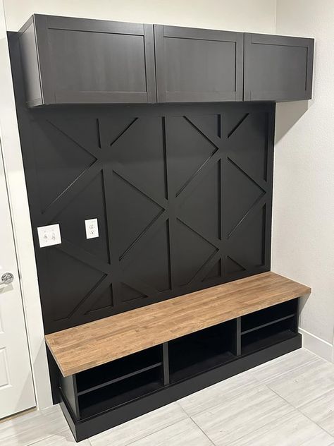 Ikea tips, hacks and more! | IKEA Besta mud bench hack we finished for a client today | Facebook Beautiful House Images, Mud Bench, Ikea Bench, Ikea Nordli, Ikea Entryway, Ikea Tv, House Images, Mud Room Entry, Entryway Organizer