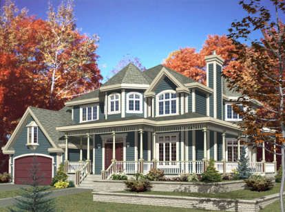 Victorian Style House Plans | Queen Anne Home & Floor Plan Designs Victorian House Plan, Small Dream Homes, Victorian House Plans, Interior Floor Plan, Victorian Farmhouse, Farmhouse Style House Plans, Craftsman Style House Plans, Country House Plan, Craftsman House Plan