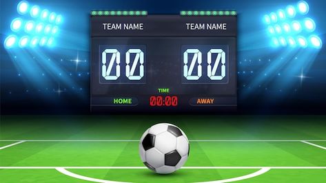 Football Stadium Background, Football Scoreboard, Stadium Background, Football Display, Soccer Time, Football Or Soccer, Football Score, Infographic Design Layout, Football Stadium