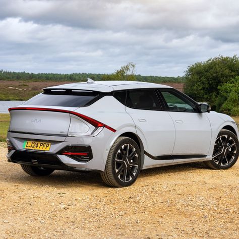 Kia UK launches new EV6 today with 84.0kWh battery, up to 361 miles* range. Available in ‘Air’ (£45,575), ‘GT-Line’ (£48,575), and ‘GT-Line S’ (£53,675) trims. RWD and AWD options, 258kW charging, and 10-80% charge in 18 minutes. Deliveries start Q3 2024. (Source: Kia UK) Images shown are of the new Kia EV6 UK pre-production model. (Credit: Kia) #KiaEV6 #ElectricVehicle Kia Ev6, Uk Images, Pre Production, Electric Cars, Range, Quick Saves, Electric Car