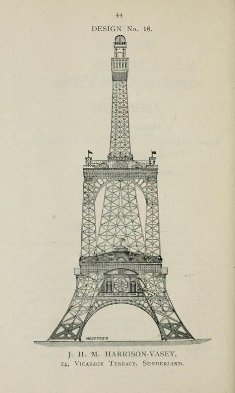 watkins , design for Eiffel tower Unbuilt Architecture, Tesla Tower, Tower Drawing, Paper Architecture, Architectural Competition, Tower Of London, World's Fair, Sunderland, Jolie Photo