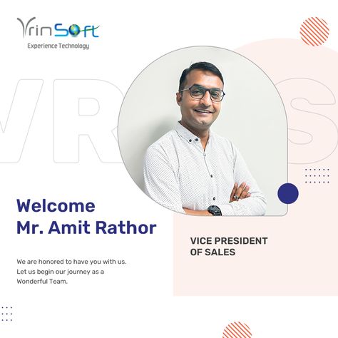 It is super exciting to have Mr. Amit Rathor as VP of Sales Department. The team is going to be stronger than ever since we’ve got you now! Let’s create magic together. Lots of good wishes on becoming a part of this vibrant organization. Welcome to the team. . #vrinsoft #vrinsoftfamily #kudostime #employee #companygrowth #NewEmployee #colleague #newmember #teammate #positivity #welcome #congratulations #happy #bestwishes #WelcomeAboard #team #sales #experience Welcome To The Team, Founders Day, Good Wishes, Welcome Aboard, New Employee, We Are Hiring, Event Design, How To Become, Wonder