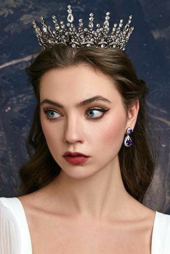 Debut Hairstyles, Crown For Birthday, Crystal Wedding Crown, Baroque Crown, Crown Braids, Hairstyles For All Hair Types, Elegant Crown, Queen Royal, Black Tiara