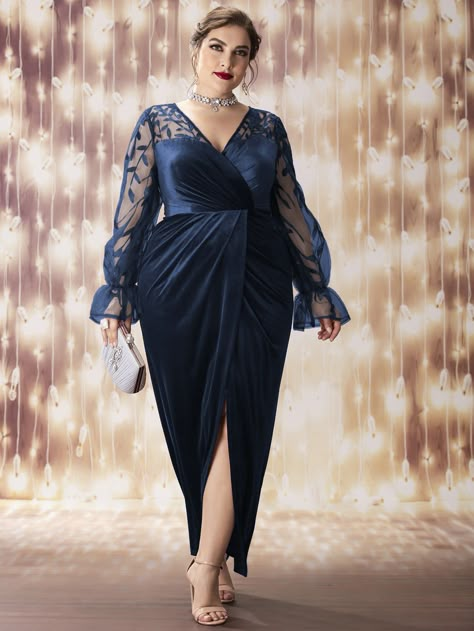 Plus Size Gala Dress, Gowns For Plus Size Women, Velvet Dress Plus Size, Gaun Koktail, Plus Size Elegant Dresses, Long Summer Dresses Maxi, Velvet Bridesmaid Dresses, Plus Size Gowns, Plus Size Party Dresses