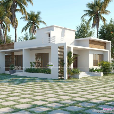 small budget house architecture Single Story House Elevation Modern, Single Floor House Design Indian, Single Story House Elevation, Simple House Exterior Design, Small House Design Kerala, House Elevations, Indian House Exterior Design, Single Floor House Design, House Facades