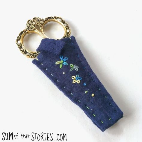 Scissor Cover, Scissor Case Tutorial, Scissor Case Pattern, Scissor Case, Lazy Daisy Stitch, Felt Embroidery, Lavender Bags, Sew Easy, Embroidery Scissors