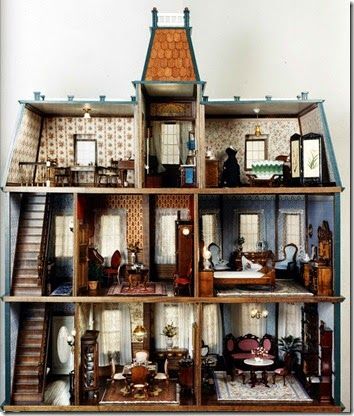 Victorian Dollhouse Furniture, Antique Dollhouse, Doll House Plans, Doll House Crafts, Victorian Dollhouse, Dolls House Interiors, Miniature Rooms, Victorian Dolls, Modern Dollhouse