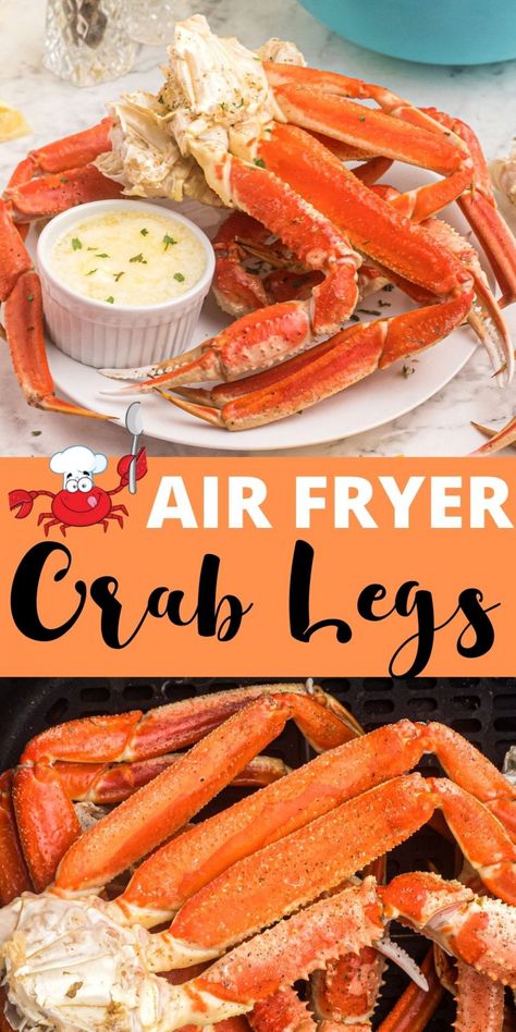 Frozen Crab Legs In Air Fryer, Air Fryer Crab, Crab Legs Air Fryer, Crab Air Fryer Recipes, Seafood In Air Fryer, Snow Crab Clusters Recipe, Lobster Air Fryer, Crab Air Fryer, Imitatation Crab Recipe Easy Air Fryer