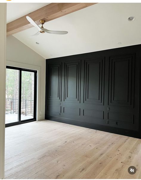 Barndominium Interior, Dining Room Accent Wall, Black Accent Walls, Room Accent Wall, Basement Renovation, Piano Room, Bedroom Accent, House Color Schemes, Accent Wall Bedroom