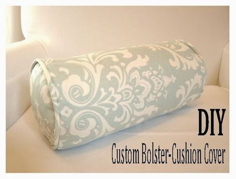 I have always found sewing anything round kind of tricky - but I've finally found a formula for sewing bolster cushion covers that works really well! TOOLS & MATERIALS: - 1 Meter of fabric - 1 Meter o Diy Cushion Covers, Sewing Cushions, Bolster Covers, Bolster Cushions, Sewing Pillows, Diy Cushion, Bolster Pillow, Diy Pillows, Sewing Projects For Beginners