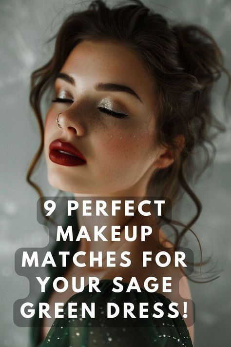 Curious how to enhance that chic sage green dress with makeup? Click to uncover the best color palettes and tips! 💚👗 #MakeupForGreenDress #MakeupPalette #EventReady Sage Color Dress, Green Dress Makeup, Best Color Palettes, Green Eyes Pop, Stunning Makeup Looks, Plum Lipstick, Green Eyeliner, Green Wedding Dresses, Prom Eye Makeup