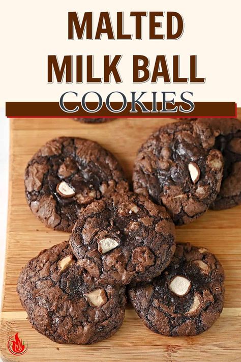 Pin for Malted Milk Ball Cookies. Malted Milk Balls Recipe, Milk Balls, Chewy Chocolate Brownies, Ball Cookies, Malted Milk Balls, Chocolate Malt, Malted Milk, Favorite Dessert Recipes, Crinkle Cookies