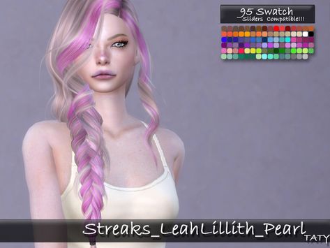 Two Color Hair, Color Streaks, Alt Goth, Hair Streaks, Sims 4 Dresses, Sims Hair, Sims Community, Ts4 Cc, The Sims4