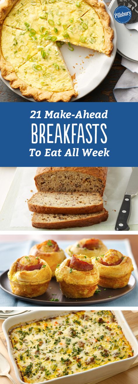 21 Make-Ahead Breakfasts to Eat All Week: Cook once, eat twice. Or three or four times even, with these simple make-ahead breakfasts. Brunch Ideas Simple, Office Breakfast Ideas, Mothers Day Brunch Ideas, Simple Breakfast Recipes, Cook Once Eat Twice, Office Breakfast, Overnight Recipes, Ravioli Bake, Breakfast And Brunch