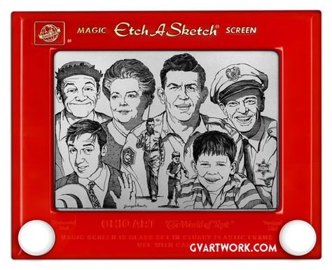 Etch Sketch, Etch A Sketch Art, Andy Griffith Show, Seasons In The Sun, Etch A Sketch, Drawing Toys, The Andy Griffith Show, Andy Griffith, Pop Culture Art