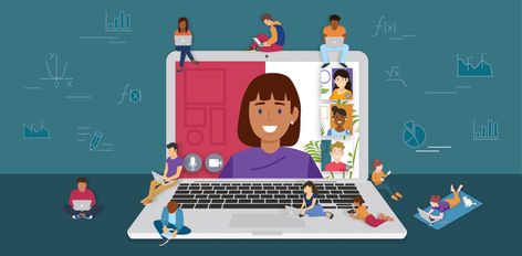 Online learning | ISTE Online Etiquette, Student Apps, Formative And Summative Assessment, Student Collaboration, Open Educational Resources, Ppt Template Design, Learn Animation, Motion Design Animation, Afterschool Activities