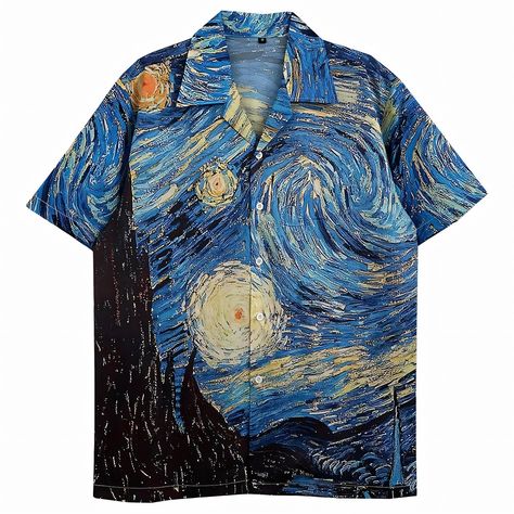 Art 🖌️🖼️ All sizes available 💙 . . . #vonvex #streetwear #vangogh #vangoghart #retro Retro Van, Shirts Y2k, Broadcloth Fabric, Iconic Artwork, Starry Night Van Gogh, Y2k Retro, Hawaiian Shirts, Women Hoodies Sweatshirts, Night Shirt