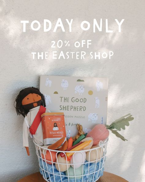 It's a FLASH SALE in honor of all the neurodivergent or overwhelmed mothers (or parents of any kind) who still need to order things for Easter baskets. As a neurodivergent mama myself, I have missed out on far too many discounts because I forget to go back to my cart to checkout. So today, fill up your cart and checkout right away because the sale will be gone tomorrow. The Easter shop is 20% off TODAY ONLY. Prices are as marked. Further discounts cannot be applied. Price adjustments on pre... Jesus Themed Easter Basket, Christian Easter Basket, Occasion Bin, Toddler Easter Basket, Easter Basket Themes, Jesus Of Nazareth, Easter 2024, Easter Baskets For Toddlers, Holiday Baskets