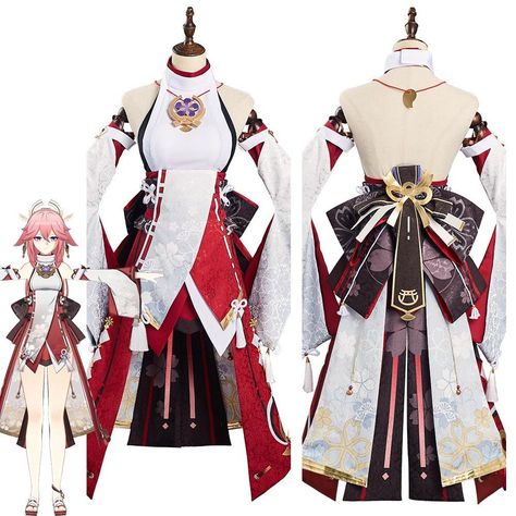 Miko Outfit, Genshin Impact Yae Miko, Fancy Dresses Party, Suit Cosplay, Yae Miko, Game Costumes, Costume Collection, Costumes For Sale, Fancy Party