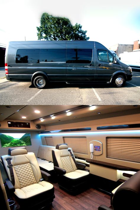 Business and pleasure unite in our Mercedes Sprinter Ambassador Edition. Experience the ultimate comfort with ultra-soft captain seating, side-by-side sofa that reclines into bed, retractable tables, and a Sony PS4 for entertainment on the go. #customization #customvehiclebuild #mercedessprinter #custommade #hqdesign #hqcustomdesign Mercedes Benz Van Luxury, Mercedes Benz Vans, Side Sofa, Houses Mansions, Florida House Plans, Business And Pleasure, Luxury Van, Luxury Houses Mansions, Road Travel