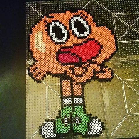 Darwin Gumball Perler Beads, Minecraft Patterns, Minecraft Pattern, Perler Beads Ideas, Hamma Beads Ideas, Perler Creations, Amazing World Of Gumball, Melty Bead Patterns, Easy Perler Beads Ideas