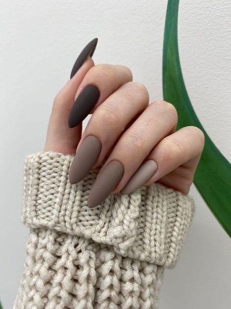 Matte Taupe Nails, Taupe Nail Designs, Winter Nails Brown, November Nail Colors, November Nails Colors, November Nail, Taupe Nails, Colors For 2024, Nails Brown