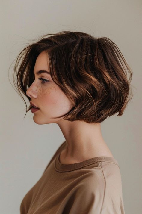 Short Tousled Bob, Chin Length Bob No Bangs, Simple Bob Hairstyles, Page Boy Haircut Women, Short Bob For Thick Hair, Short Haircut Straight, Haircut For 50 Year Old Women, French Bob No Bangs, Cute Bobs For Fine Hair