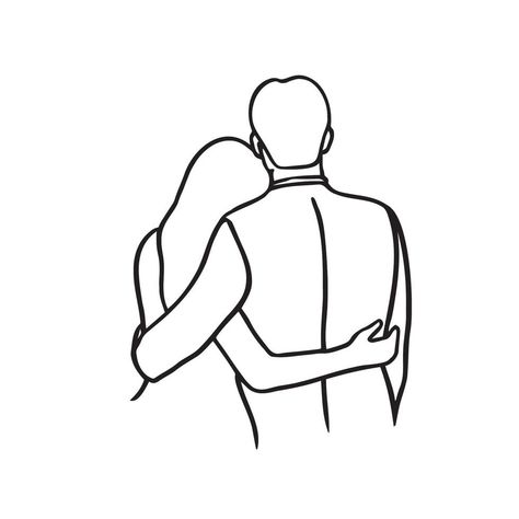 Doodle Drawings Love Cute, Couple Hug Sketch, Love Expressions Drawing, Cute Sketches Of People, Man Hugging Woman Drawing, Easy Hug Drawing, Couples Sketch Drawing, Men Illustration Sketches, Drawing Ideas Couples Easy