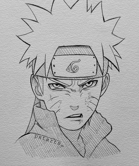 Naruto Manga Drawing, Anime Line Art Drawings, Naruto Uzumaki Art Drawings, Drawing Ideas Naruto, Anime Face Sketch, Naruto Uzumaki Sketch, Naruto Drawing Ideas, Naruto Drawings Sketches, Anime Sketches Pencil