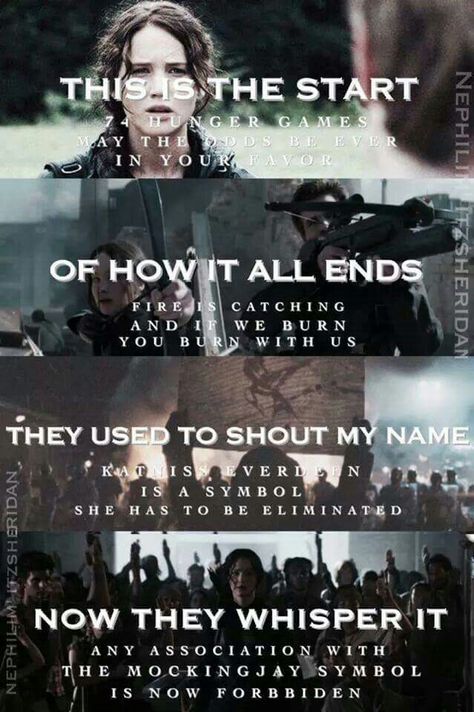 This is the start of how it all ends they used to shout my name now they whisper it The Hunger Gamers #THG Hunger Games Pin, Hunger Games Wallpaper, Hunger Games Fan Art, Fandom Quotes, Hunger Games Memes, Hunger Games Quotes, Hunger Games Movies, Hunger Games Fandom, Hunger Games Humor