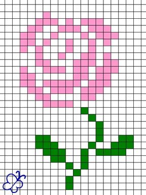 Too big and the design looks like a pixel image with white gaps and rough angles. Small Cross Stitch, Pola Kristik, Crochet Tapestry, Cross Stitch Rose, Simple Cross Stitch, Cross Stitch Fabric, Tapestry Crochet, Crochet Chart, Loom Patterns