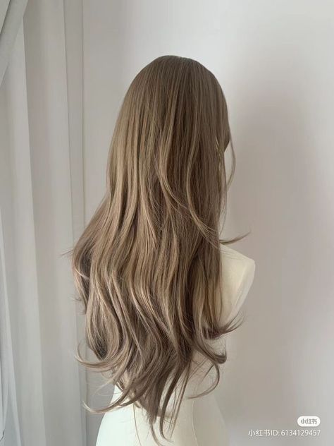 Korean Wig, Hair Claim, Brown Hair Korean, Wavy Hair Perm, Hair Color Pictures, Hair Color Asian, Beige Hair, Korean Hair Color, Long Hair Wigs