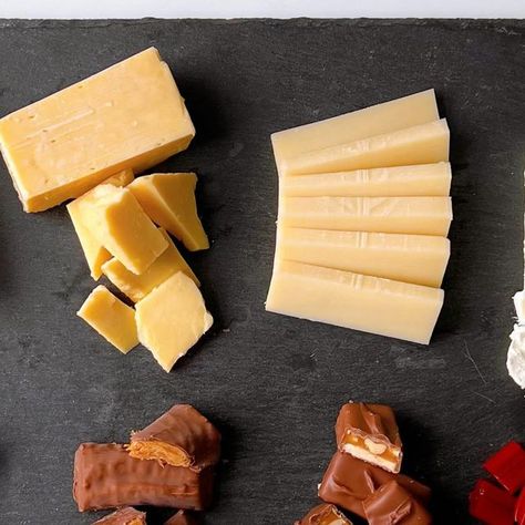 Marissa Mullen • That Cheese Plate on Instagram: "CANDY & CHEESE PAIRINGS: PART 2 🎃 Thank you for all of the love on my last pairing video and tagging me in your pairing parties!! It’s been so much fun to see. By popular demand, we’re back with a part two. PAIRINGS 〰️ Camembert and Crunch Bars: The buttery and salty camembert is contrasted by the sweet milk chocolate, while the crispies add a nice texture element 〰️ Sharp Cheddar and Butterfingers: Surprisingly my favorite, the intensity of t Crunch Bars, Sweet Milk, Crunch Bar, Cheese Pairings, Sharp Cheddar, Cheese Plate, Halloween Candy, Milk Chocolate, My Last