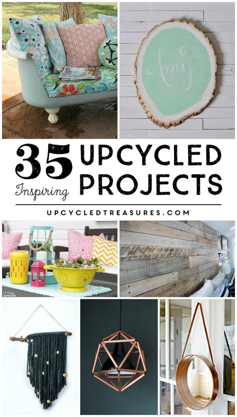 35 Inspiring Upcycled Projects | upcycledtreasures.com Koti Diy, Diy Recycled Projects, Upcycling Projects, Upcycled Projects, Upcycle Repurpose, Diy Projektit, Diy Upcycling, Diy Upcycle, Upcycled Home Decor