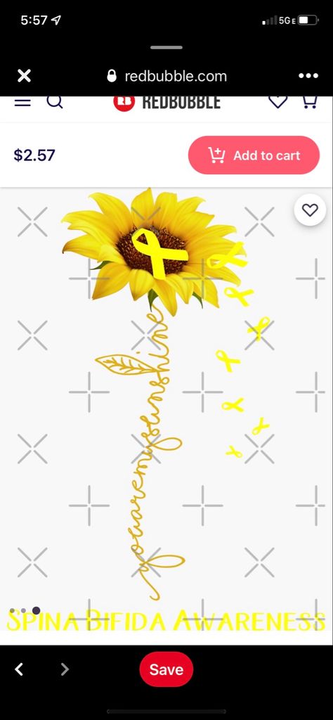 Spina Bifida Tattoo, Tattoos For Sa Survivors, Sunflower Awareness Ribbon Tattoo, Spine Tattoos For Cancers, Attempted Survivor Tattoo, Cute Tattoos For Cancers, Spina Bifida Awareness, Spina Bifida, Tatting