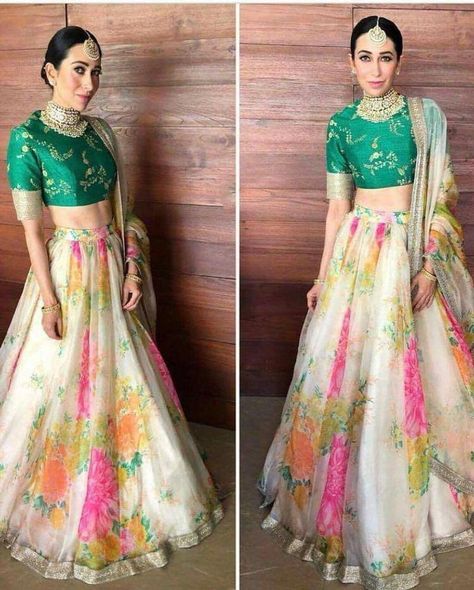 Sonam Kapoor Wedding, Lehenga Sari, Blouse Lehenga, Lehenga Crop Top, Crop Top Lehenga, Sabyasachi Lehenga, Organza Lehenga, Floral Lehenga, Choli Designs